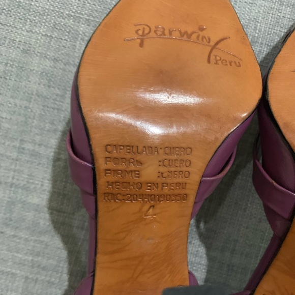 Parwin real leather Dark Magenta/Purple D’orsay - Picture 5 of 5